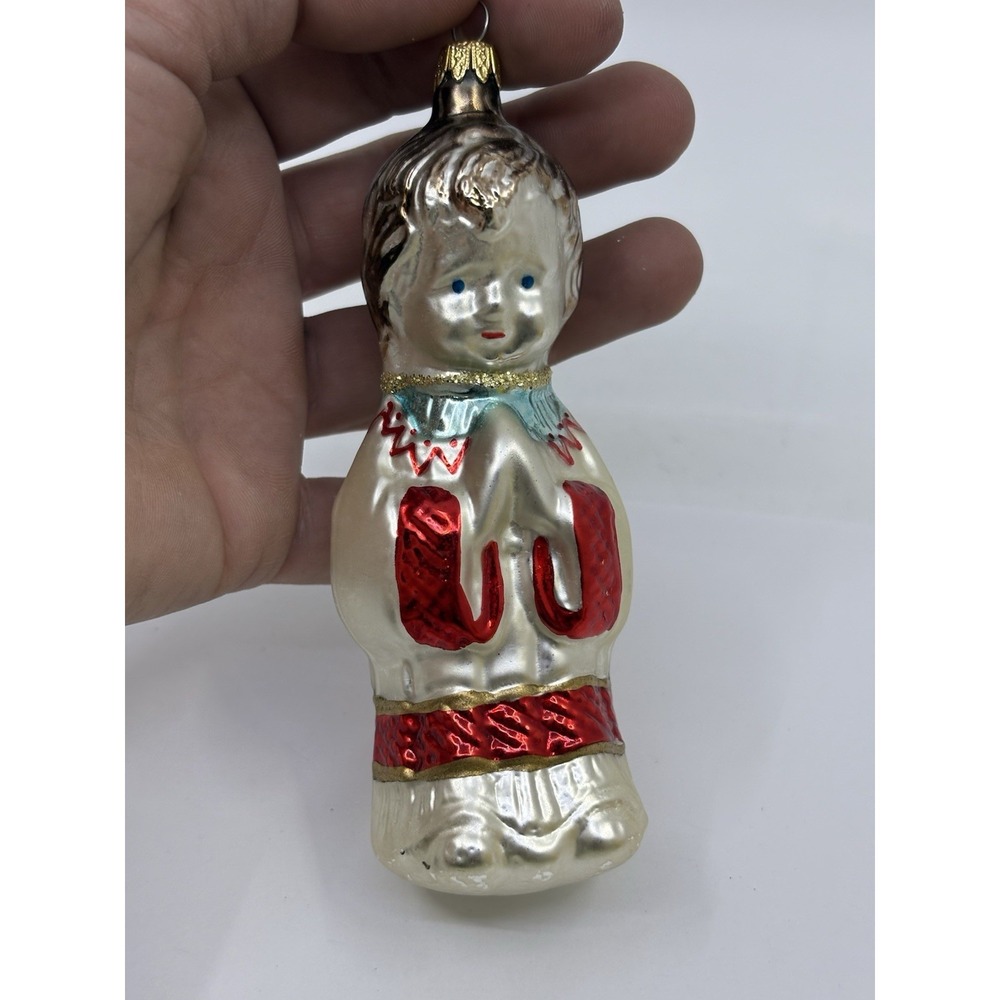 Choir Boy Christmas Ornament Hand Blown Mercury Glass Holiday
